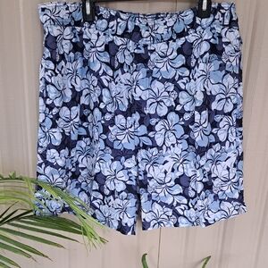 Islander Navy and White Mens Floral Swimwear. Size Large.